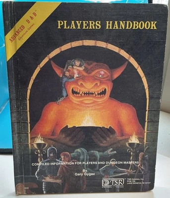 1980-ADV DUNGEONS & DRAGONS PLAYERS HANDBOOK by GARY GYGAX! 6th PRINTING; VG+ - Image 1 of 4