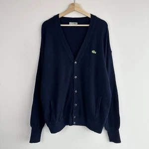 Vintage Negligee Lacoste Strickjacke Gr. G / LARGE Navy V-Ausschnitt Strickpullover - Bild 1 von 9