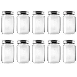novelinks 16 oz Clear Plastic Jars with Screw-On Lids – BPA-Free Refillable S... - Picture 1 of 8