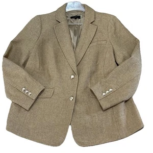 Talbots Größe 16 W neu ohne Etikett dunkelbraun Wollmischung Blazer gefüttert Büro Freizeit - Bild 1 von 7