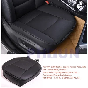 Luxury PU Leather Black Sedan Car Driver Side Seat Cover Cushion Pad Protector - Foto 1 di 11