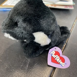 Toby The Orca Whale ~ 1998 Puffkins Plush ~ Swibco #6634 DOB 10/11/1997 - Picture 1 of 2