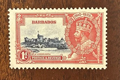Barbados: 1935, edición del Jubileo de Plata, juego de 1 MNG. SC# 186.  SC-05314 Foto 1 de 2