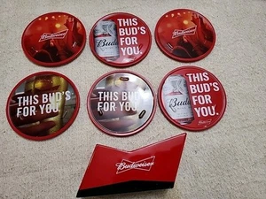 Juego de 6 posavasos metálicos Budweiser NUEVO - Imagen 1 de 7