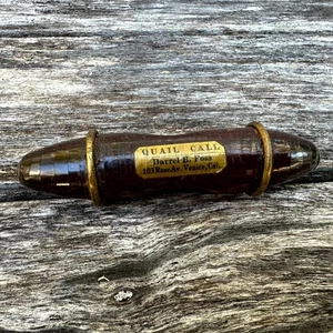 Vintage Quail Call Darrel B. Foss Black  Bird Hunting Venice, California - Picture 1 of 8