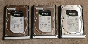Three Seagate Exos 7E8 Enterprise 4TB 7200RPM SATA AF 3.5" Hard Drive  - Picture 1 of 7