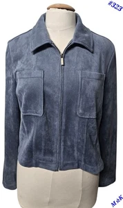 Bagatelle Kunstleder Bomberjacke Größe Large blau durchgehender Reißverschluss Moto Classic - Bild 1 von 11