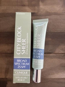 Clinique City Block Sheer FPS 25 1,4 oz / 40 ml tamaño COMPLETO NUEVO en caja - Imagen 1 de 2