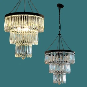 Pottery Barn Adeline 3-Tier Crystal Drop Chandelier - Bronze, 20” Diameter - Picture 1 of 12