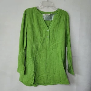 Weiche Umrandung Tunika Shirt Damen große Crinkle Langarm Taschen Relaxed F - Bild 1 von 11