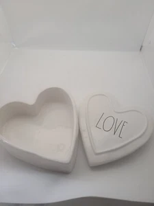 Rae Dunn Heart Shaped LOVE Trinket Jewelry Box Container Heart Valentine’s Gift - Picture 1 of 13