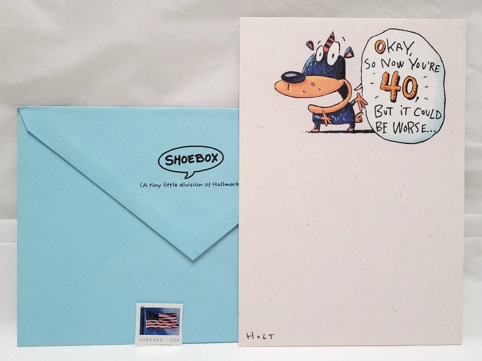 Birthday Greeting Card Vintage Hallmark Shoebox Wife Marriage Humor Cat