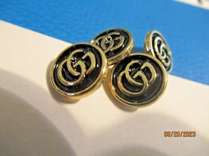 GUCCI 4 BUTTONS  13MM SMALL gold tone, black.  THIS IS FOR 4 - Picture 1 of 4