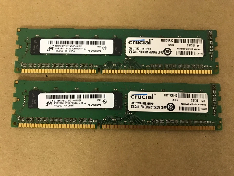 8GB(2X4GB)2Rx8 PC3-10600E ECC UDIMM Dell PowerEdge R210 R210 II Memory RAM - Image 1 of 1