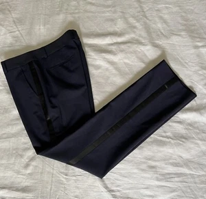 Banana Republic Sexy Straight Career Pants Wool Stretch Petite 2 Navy Blue NEW - Picture 1 of 11