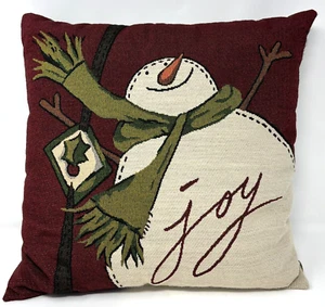 Bellissimo Pupazzo di Neve Joy di Rebecca Cuscino Lancio Invernale Ricamato Arazzo Neve - Foto 1 di 5