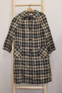 1950s Vintage Women’s Abercrombie & Fitch Coat Black Plaid Wool Blend Size S/M - Picture 1 of 3