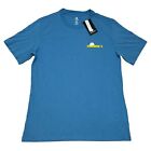 CONVERSE Herren blau gestricktes T-Shirt MEDIUM 100 % Baumwolle Standardpassform Logo Neu mit Etikett