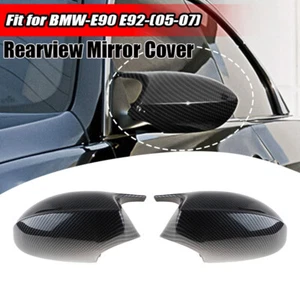 2x For BMW E90 E92 E93 E81 E87 05-07 PRE-LCI Carbon Fiber Wing Mirror Cover Caps - Picture 1 of 11