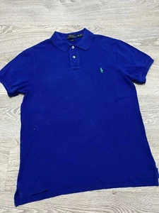 POLO RALPH LAUREN hellblau Baumwollkragen schmal kurzärmlig Poloshirt Top L - Bild 1 von 6