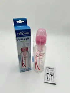 Dr. Brown's Natural Flow Options+ Anti-Colic Narrow 8 Oz. Pink Bottle - Picture 1 of 3