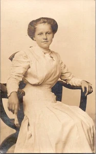 Postcard Young Lady White Dress Confirmation Photo RPPC Unposted - Bild 1 von 2