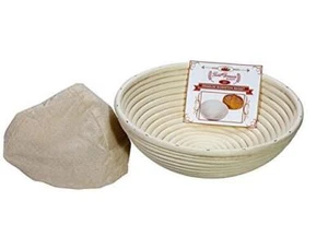 Premium Round Bread Banneton Basket with Liner - Perfect Brotform 10 inch - Picture 1 of 7