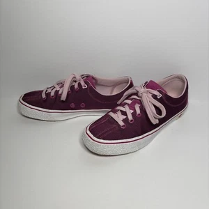 K-Swiss Plum Purple Pearl Canvas Lace Up Low Top Sneakers Women's Size 7.5 - Picture 1 of 9