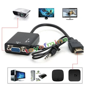 HDMI maschio a VGA Con Audio Video HD Cavo Adattatore Convertitore 1080P - Bild 1 von 1