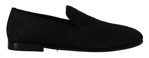 DOLCE & GABBANA Shoes Loafers Black Jacquard Slippers Flats EU40 / US7 RRP $800 - Picture 1 of 10