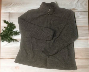 FREE COUNTRY Full Zip Fleece Jacket Men’s L Charcoal Gray Zip Pockets Collar - Picture 1 of 2