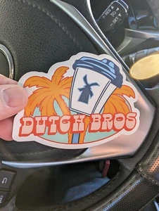 *NEU* Dutch Bros Sticker JUNI 2024 Windmühle Palmen orange Sommer - Bild 1 von 4