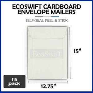 Busta di cartone 15 - 12,75" x 15" EcoSwift bianca per foto nave appartamenti - Foto 1 di 8