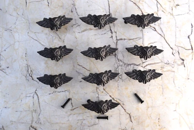 Tiradores de manija de puerta con forma de búho vintage de hierro fundido 10 piezas Foto 1 de 4