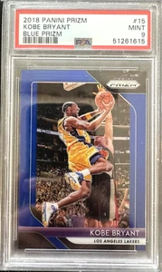 2018 Panini Prizm NBA KOBE BRYANT #15 BLUE Prizm #'d /199 PSA 9 MINT - Picture 1 of 3