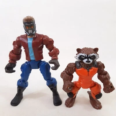 Marvel Super Hero Mashers Rocket & Star Lord Figures Guardians Of The Galaxy - Image 1 of 4