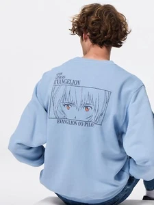 GU x EVANGELION Sweat Pullover Ayanami Rei M Japan NEW - Picture 1 of 9