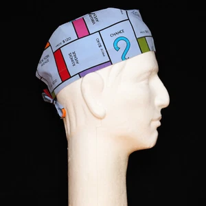 Monopoly Theme on Blue Scrub Hat - Picture 1 of 1