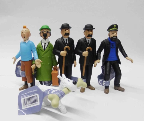 6pc the Adventures of Tintin Explorers statue Collection figure NEW loose no box Cover