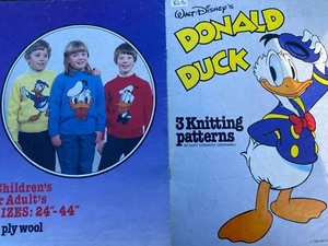 Gary Kennedy Intarsia Walt Disney's Donald Duck 3 Sweaters to fit 24-44" 4 ply - Picture 1 of 2