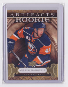2009-10 UD ARTIFACTS ROOKIE GOLD /50 ANDREW MacDONALD #191 NEW YORK ISLANDERS