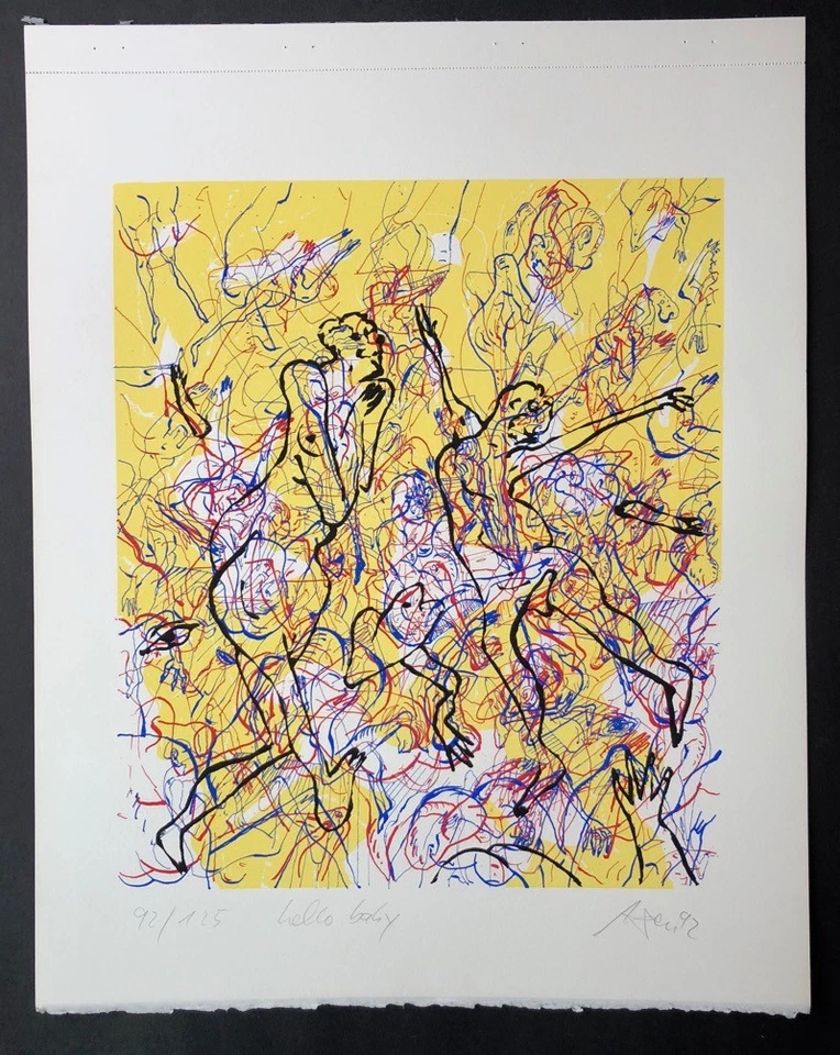 Andreas Dress hello baby Farblithographie 1992 handsigniert und nummeriert - Bild 1 von 1
