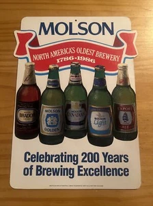 Molson Bier Bicentennial doppelseitiges Pappschild Vintage 1986 Kanada - Bild 1 von 10
