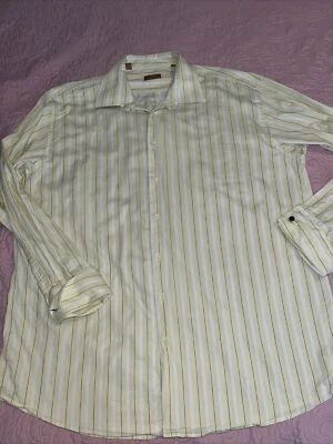 Steven Land Abotonada Manga Larga Amarillo Rayas Talla XXL (18 1/2/36.37) Foto 1 de 4