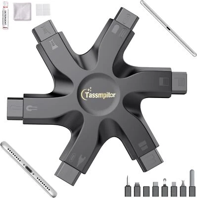 TASSMPITOR iPhone Cleaning Kit Port Cleaner Repair & Restore Tool for iPad Shadow Black