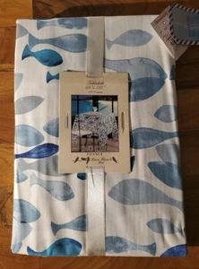 STOF France Tablecloth Laura Lancelle NAUTICAL FISH 63" x 137" 100% Cotton  - Picture 1 of 3