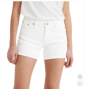 Levi's mittellange mittelhohe Leibhöhe schmal durch Hüfte Denim Shorts WEISS Damengröße 12 neu mit Etikett - Bild 1 von 3