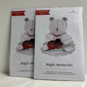 American Greetings Magic Moments Displayable Pop-Up Valentines Day Card Lot of 2 - Picture 1 of 4