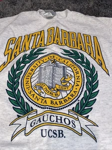 Sudadera UC Santa Bárbara Gauchos 2007 escudo gris jaspeado campeón campus S - Imagen 1 de 8