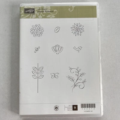 Stampin’ Up! Juego de 9 estampillas adhesivas de goma sin montar SWEET SUMMER Foto 1 de 3